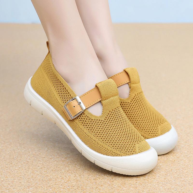 Женские повседневные беговые дышащие трикотажные летние сетчатые спортивные повседневные сандалии для мам