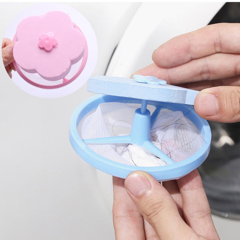 1/2PCS Washing Machine Filter Reusable Floating Lint Filter Hair Remover Catcher Dirty Collection Tool for Laundry Accessories