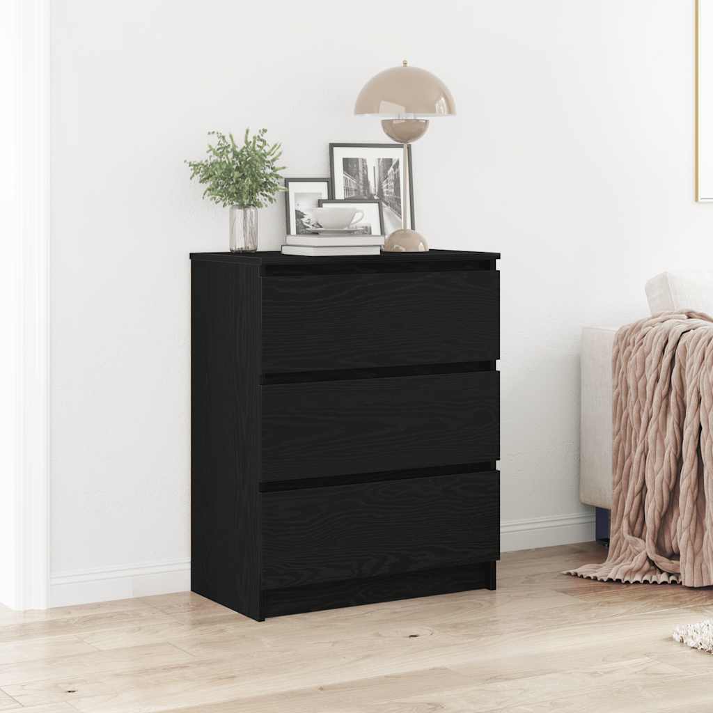 Sideboard in Black Oak Look 60 x 35 x 76 cm Engineered Wood