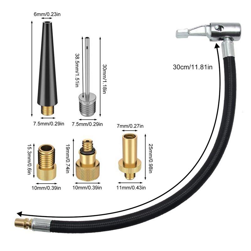 Быстросъемный патрон для шин, шланг, адаптер шланга для накачивания, портативный гибкий адаптер-удлинитель вентиля шины, шланг для насоса, быстрое накачивание