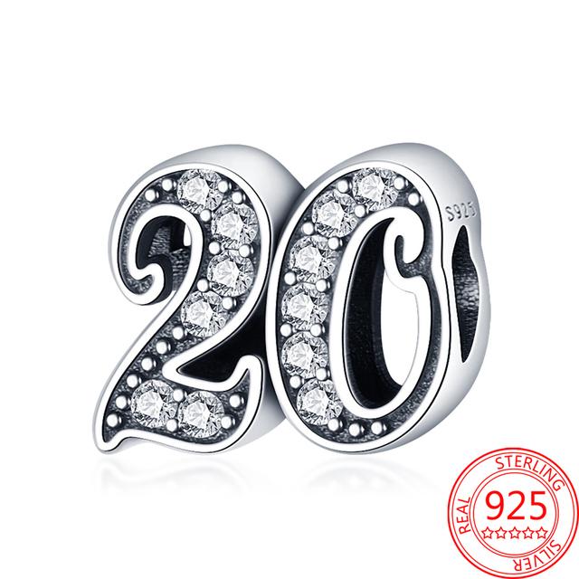 Изящные сверкающие подвески из стерлингового серебра 925 пробы с номером 23, подходящие для модных браслетов и ожерелий, женские ювелирные украшения своими руками, подаркиjavascript: недействительным(0)