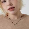 MERRYMOTIVE Black Cross Romantic Chain Necklace