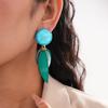 Круглые серьги-гвоздики из смолы с бахромой, серебряная игла, ретро, персонализированные