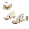 Inner Height Increase 2cm High-top Canvas Shoes Women's 2025 Autumn New Flat-bottomed Color Matching Board Shoes Versatile Casual Little White Shoes