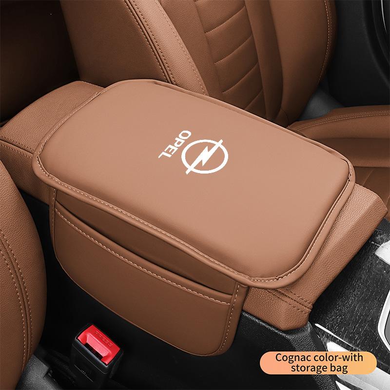 Leather Car Armrest Box Mats Auto Center Console Cover For Opel Corsa D Astra G H J K F Mokka C Zafira B Antara Corsa Accessorie FB3
