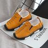 Children Sneakers Big Kids Girls Boys Soft Leather Casual Flats Shoes British Style Small Leather Shoes Hand Sewn Single Shoes