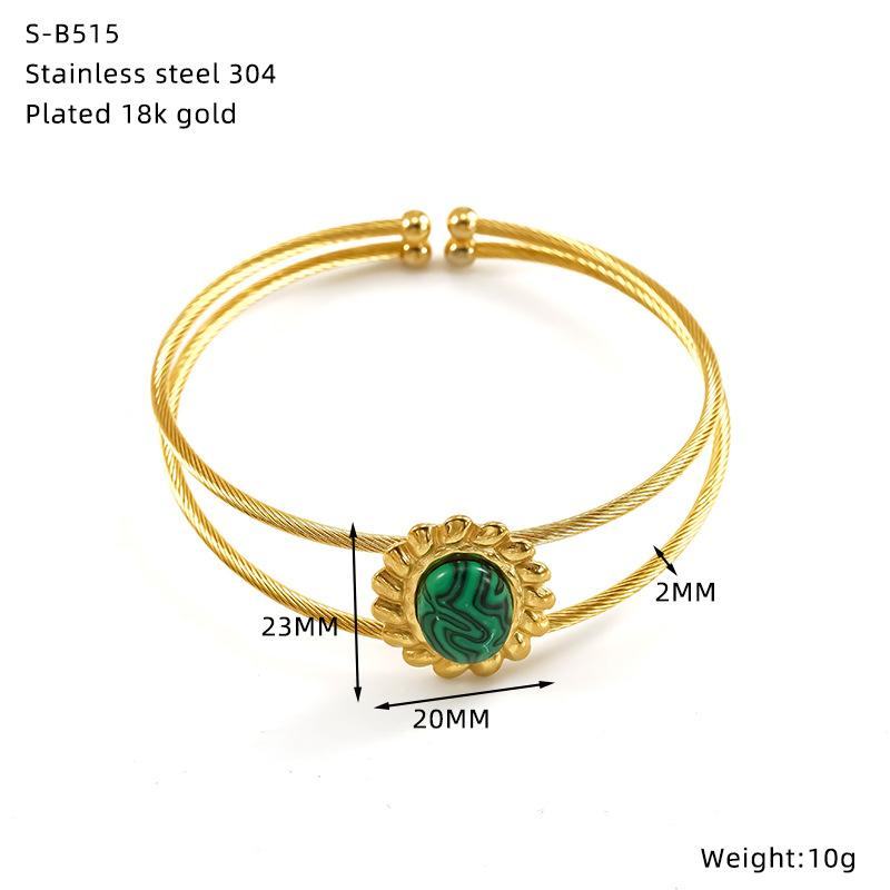 Золотой браслет из титановой стали не тускнеет дизайн с бирюзой простой роскошный браслет браслет