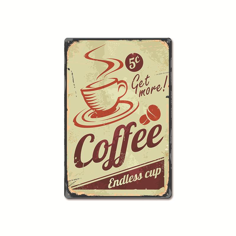 Coffee Shop Metal Sign Vintage Tin Sign Plaque Metal Vintage Wall Decor for Coffee Bar Cafe Retro Metal Posters Iron Painting