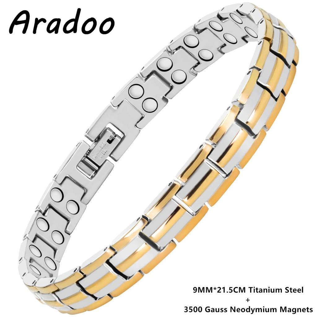Preumium Pure Copper Bracelet for Men Women Double Row Magnetic Therapy Wristband Jewelry Gifts