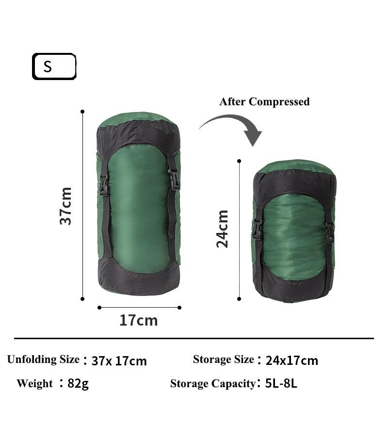 Для использования на открытом воздухе Водоотталкивающий Спальный мешок Чехол-упаковка Сжимаемый мешок для вещей Хранение в походе Сжимаемый мешок-чехол для бэкпэкинга Путешествий Пешего туризма