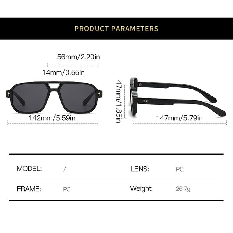Brand Designer Luxury Big Frame Square Sunglasses Women For Men Vintage Punk Sun Glasses Rivet Popular Outdoor Shades Uv400