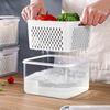 Plastic Food Storage Container with Drainage Basket and Lids, Fridge-Safe, Reusable Kitchen Organizer, Refrigerator Storage Box