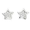 [L1812] - Silver 'Stars' Silver White Earrings (rhodium-plated) - 9 Mm