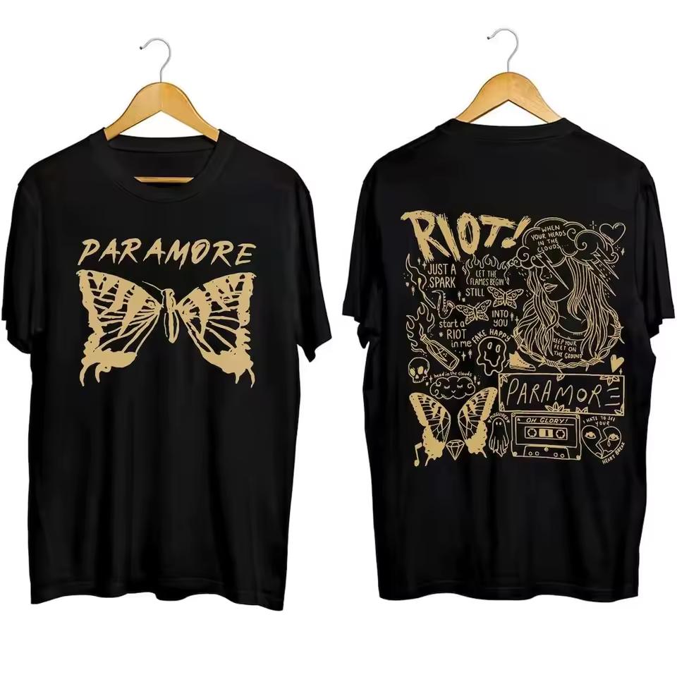 Punk Vintage Short Sleeve Rock Band Paramore Vintage Album T-shirt Print Tops Streetwear Oversized Loose Casual Tees Unisex