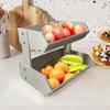 2-Tier Fruit Basket Kitchen Storage Basket Multipurpose Wooden Food Container Vegetable Cake Holder Kitchen Accessories