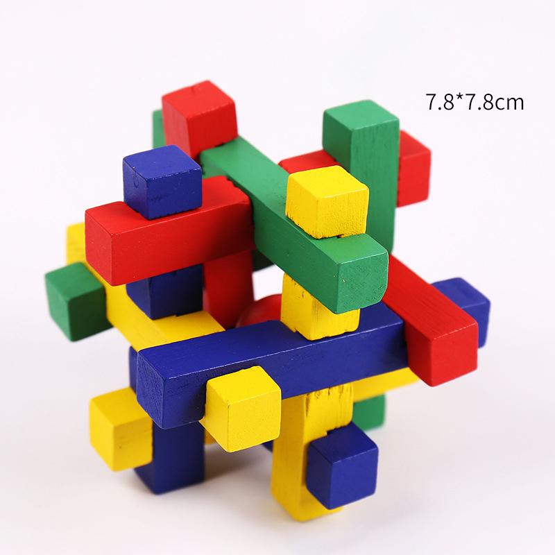 Деревянный замок Kong Ming Lock Lu Ban Lock Iq Brain Teaser Развивающая игрушка Монтессори 3D-головоломка Игра Разблокировка Игрушки для взрослых детей