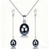 Dainashi Hot Women Water Drop White, Pink, Purple, Black Pearl Long Earrings Pendant Elegant Sets with Fine 925 Silver In Party