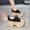 Height Increasing Insole Dad Shoes Women's Autumn New Denim Vintage Velcro Rhinestone Platform Platform Casual Shoes