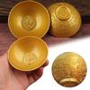 Golden Blessing Bowl Spiritual Decorative FuOrnaments Wealth Attracting Desktop Decoration Good Luck Bringer for Home Collection