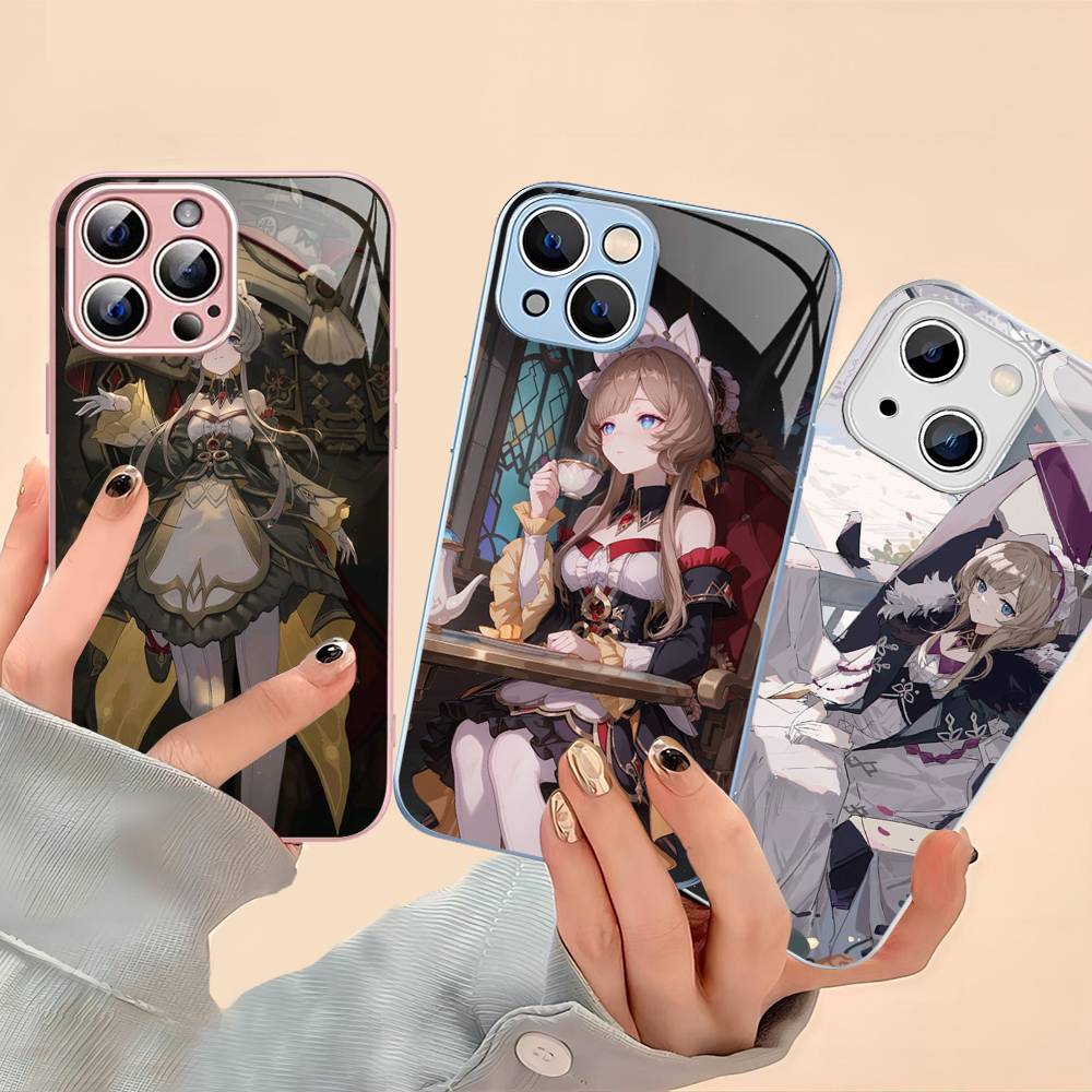 Game Genshin Impact Sandrone Tempered Glass For iphone 14 13 12 11 Pro Mini XS MAX 14Plus X XS XR Fundas