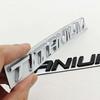 AJE1 1pc Chrome Black Car Sticker Logo TITANIUM Rear Boot Badge Emblem For Ford Ecosport Fiesta Focus Mondeo Edge Escape Kuga Galaxy