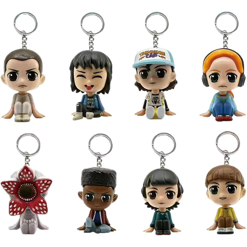 8 шт. Карманный брелок Одиннадцать Барб Робин Стив Дастин Виниловая фигурка Брелок Модель Игрушки