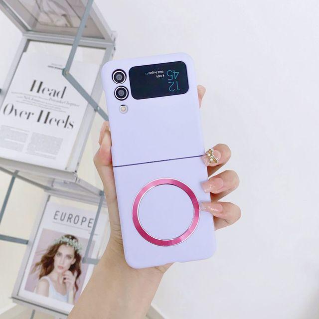Чехол с беспроводной зарядкой на магните для Samsung Galaxy Z Flip 4, ультратонкий, удобный для кожи, жесткий чехол Magsafe для Samsung Zflip3
