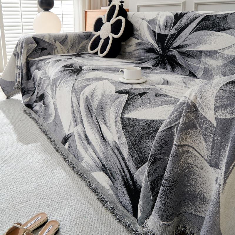 Thicken Chenille Sofa Cover Sofa Blanket Simple Geometrical Cushion Ins Wind Sand Hair Towel Fashion Lunch Blanket Sofa Towel