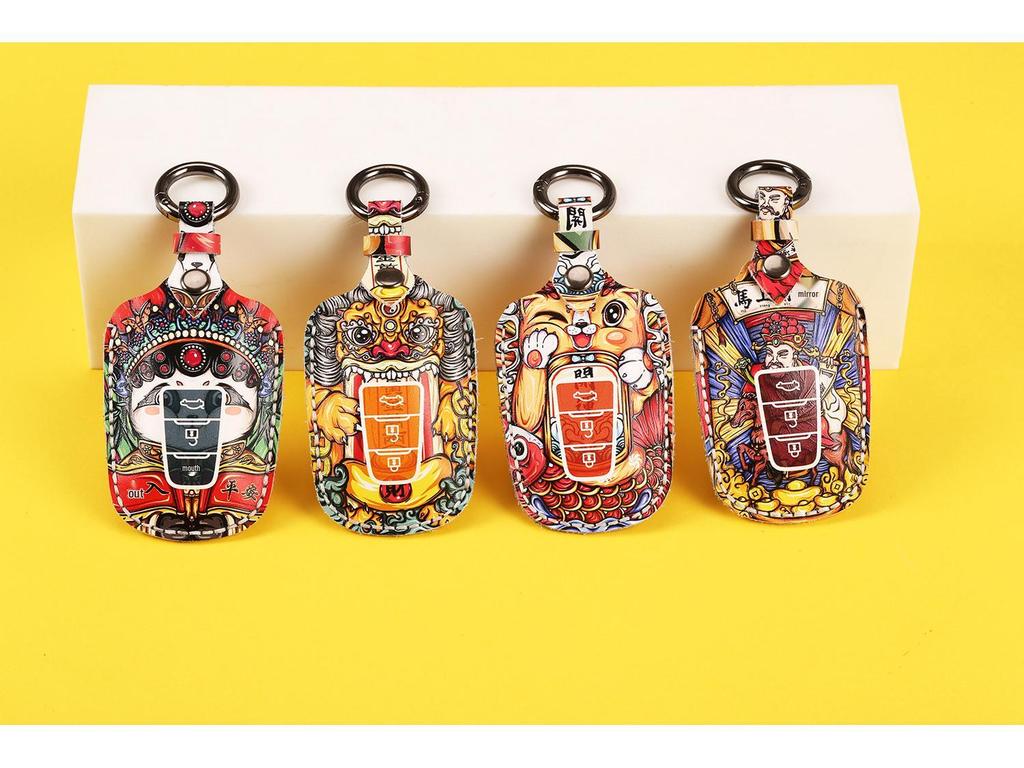 Guochao Ручная работа Натуральная кожа Сумка для ключей для Toyota Индивидуальные подарки