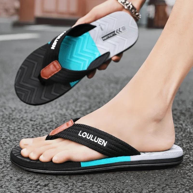Fashion Men Flip Flops Slides 2025 Trend Summer Anti-skid Man Slippers Outdoor Light Casual Beach Male Sandals Household Slides for Men