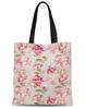 S4Sassy Pink Leaves & Carnation Floral Print Canvas Shopping Tote Bag Carrying Handbag Casual Shoulder Bag 16x12
