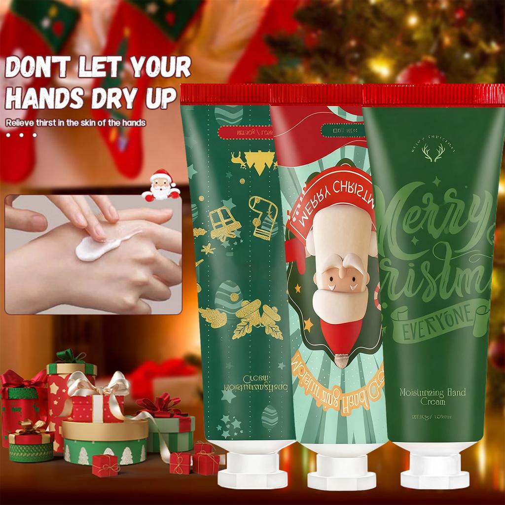 Подарочный набор кремов для рук на Рождество, 3 фруктовых аромата, увлажняющий крем для рук для сухих потрескавшихся губ, в изысканной упаковке, подарки для ухода за губами для женщин и мужчин