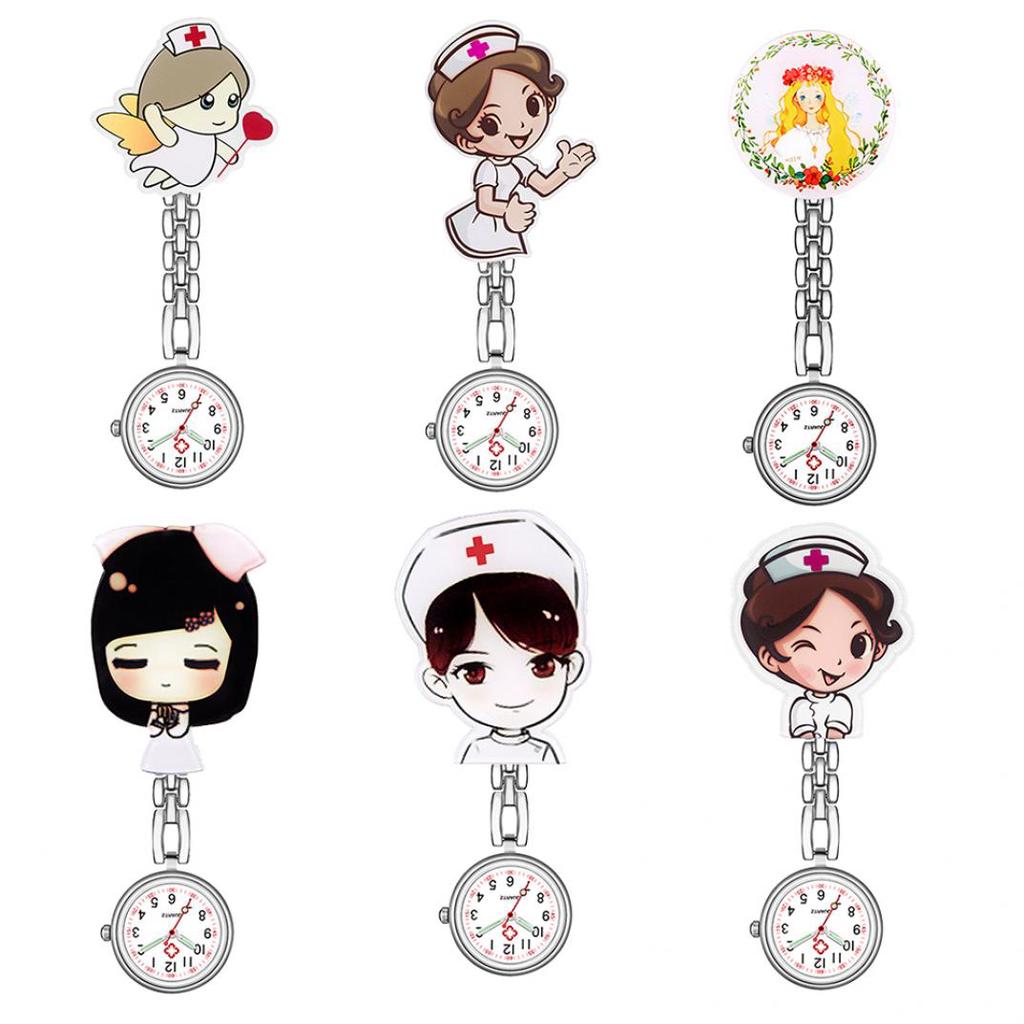 Numeral Analog Quartz Clip-On Fob Nurse Doctor Hanging Luminous Pocket Watch