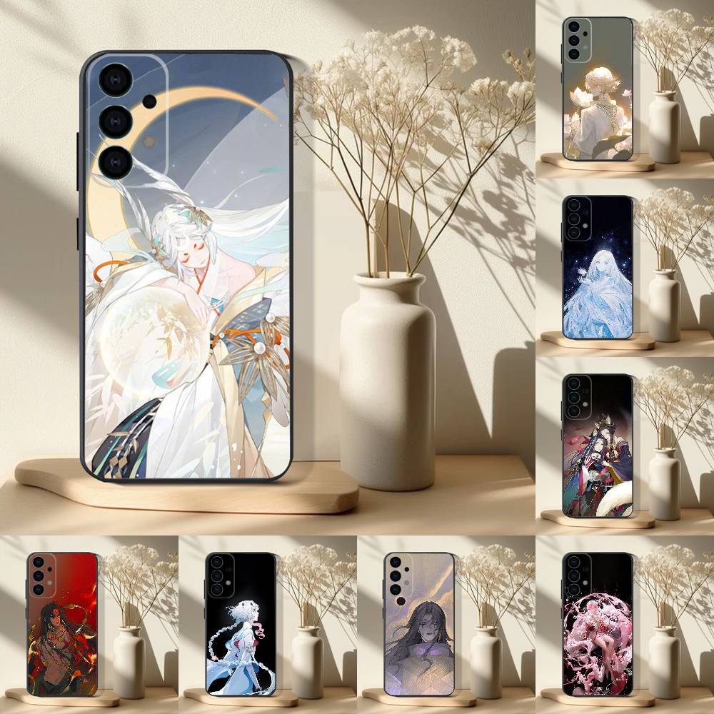Игровой чехол для телефона Onmyoji для Samsung S 25,24,23,22,30,21,10,9,Ultra,Plus,Lite,FE,4,5 G Мягкий черный чехол
