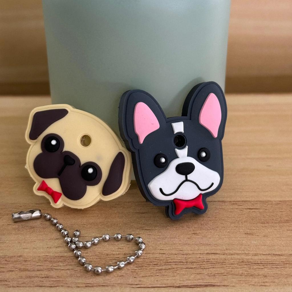 1&2 Pcs Cartoon Keychain Stitch Minnie Key Chains Spider Cartoon Man Cat Key Cover Caps Car Keychain Key Ring Holder Women