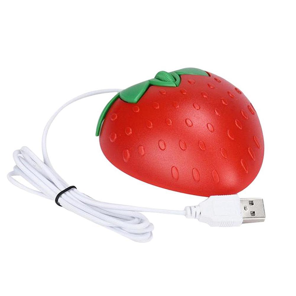 1 шт. USB Питание Милая Клубника Проводная Мышь Мини-Мышь O9E0