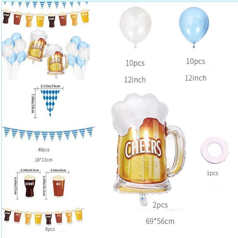 Oktoberfest Dekoration Set Bayrische Wimpel Girlande Banner Luftballon Für Party