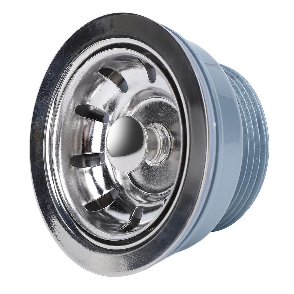 Sink Drain Assembly Mirror Polished RV Stainless Steel Kitchen Drain with Strainer Stopper for Sink with 52mm Opening