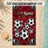 Soccer Theme Soft Beach Towel Personalized Custom Name Text Towel Portable for Beach Pool Travel