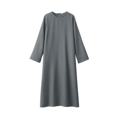 MUJI Пуловер с начесом, длинный рукав, размер BC2KSA4A, женское платье, серый, S,