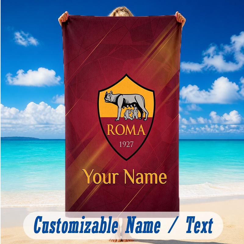 Beach Towel Custom Name Text, Quick Dry Large Towel For Beach HomeAS Roma