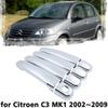 Роскошная хромированная дверная ручка, защитная накладка для Citroen C3 MK1 2002 ~ 2009, наклейка на автомобильный аксессуар 2003 2004 2005 2006