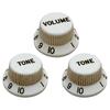 Scud Master Relic Collection ST Type VolTone Knob Set, 50s Style, Vol x1Tone X2, WhiteRelic Finish, MRC-STKN50W-SET