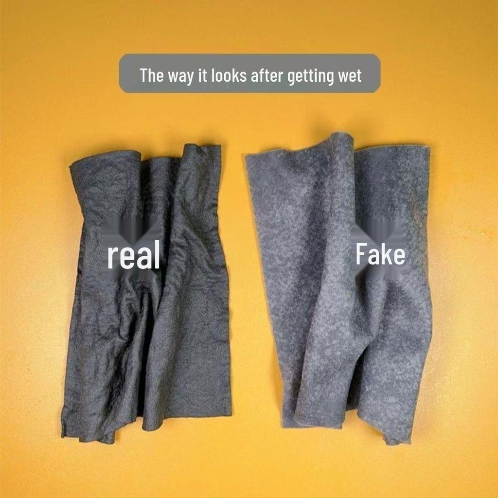 Thickened Lint-Free Magic Cleaning Cloth for Glass - Watermark-Free, Grey