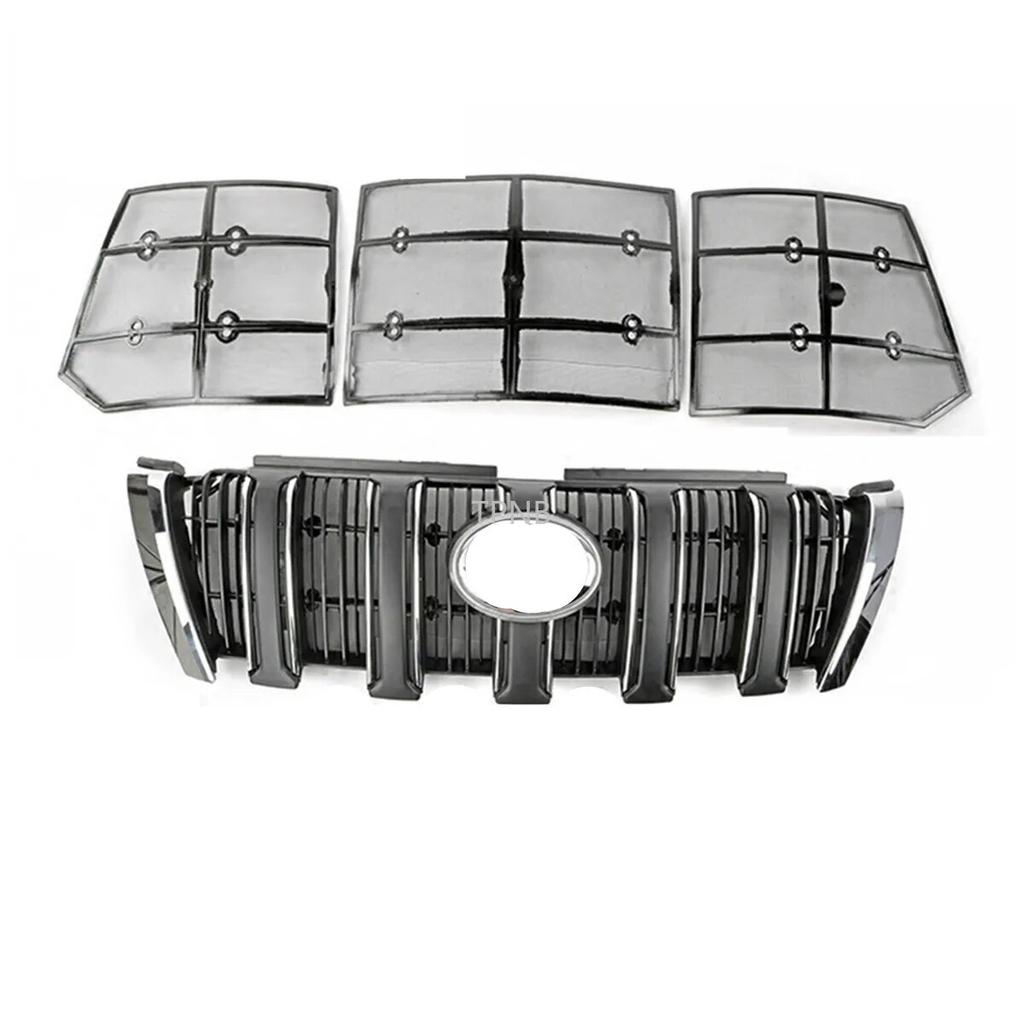 Хромированный стиль для Toyota Land Cruiser Prado 150 — сетка от насекомых, вставка в переднюю решетку, сетчатые аксессуары
