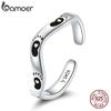 BAMOER Кольцо из стерлингового серебра 925 пробы с регулируемым следом животного для женщин