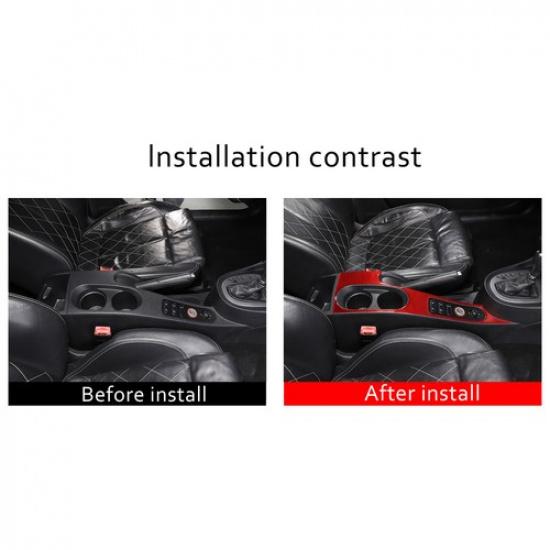 Red Carbon fiber Center Cup Holder Panel Sticker For Seat leon 2008-12