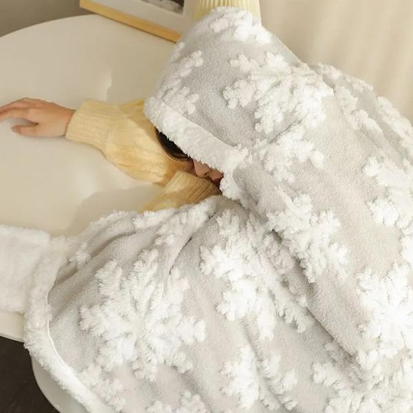 WTEMPO Осенне-зимнее рождественское снежное утолщенное многофункциональное одеяло из овечьей шерсти, шаль, накидка, фланелевое одеяло с большим ворсом