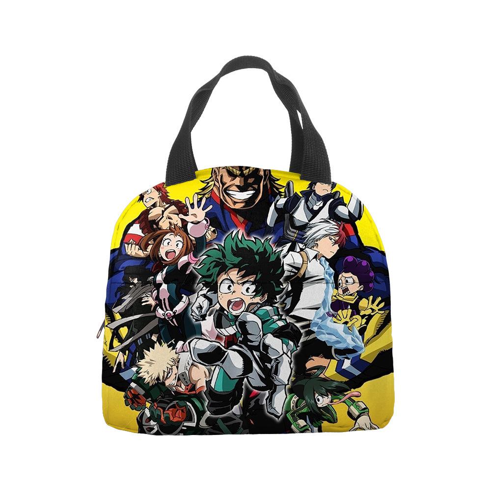 Anime Cartoon Handbag Student Lunch Bag Grades 1-6 Picnic Bag Printed Thermal Insulation Bag Meal Bag