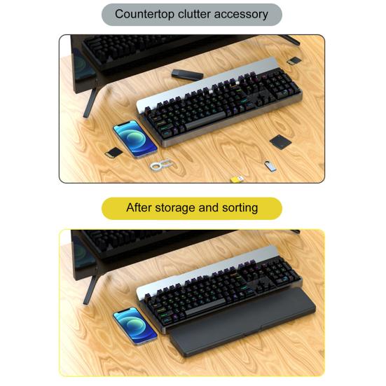 Эргономичная подставка для рук с отсеками для клавиатуры, нескользящая конструкция, многоцелевой настольный ящик для хранения